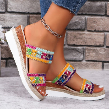 Dámske široké plátenné sandále Ethic Strap