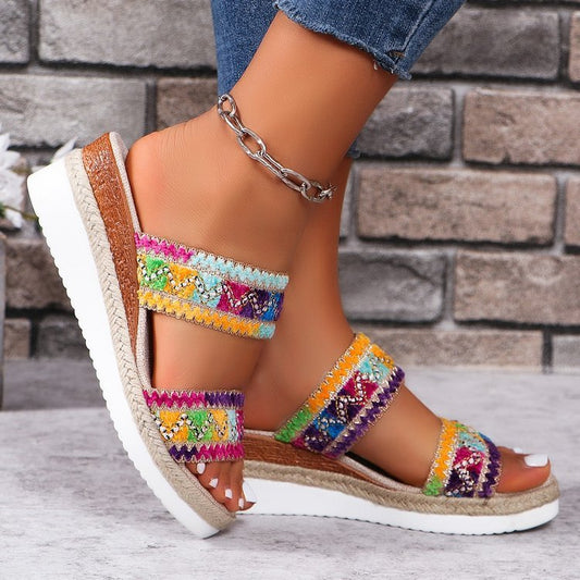 Dámske široké plátenné sandále Ethic Strap