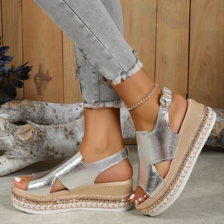 Dámske sandále espadrille na platforme