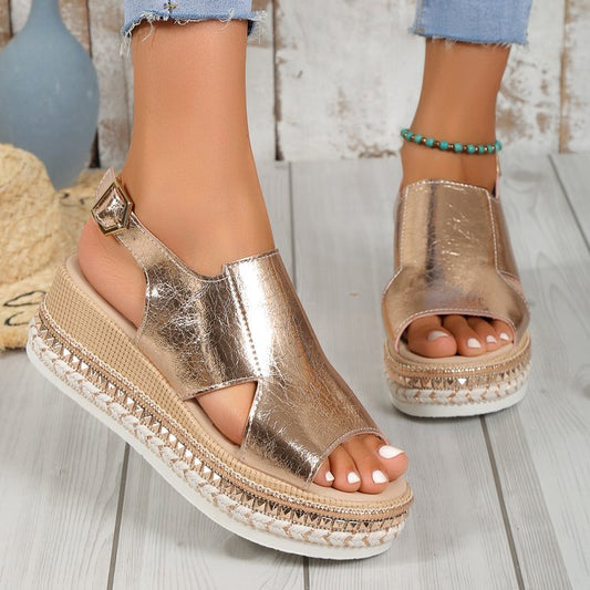 Dámske sandále espadrille na platforme