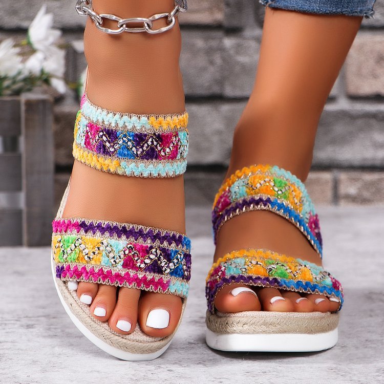 Dámske široké plátenné sandále Ethic Strap
