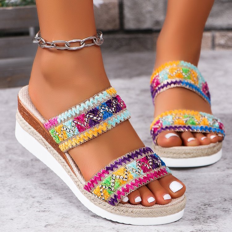 Dámske široké plátenné sandále Ethic Strap