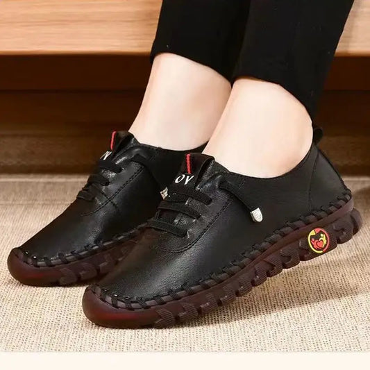Tenisky Dámske topánky mokasíny čipka hore kožené ploché nové jarné ležérne pohodlné mama topánky Mujer Zapatos Chaussure Femme
