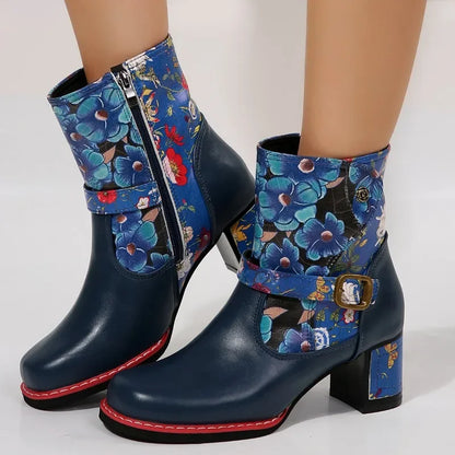 2025 módne dámske topánky Bočný zips Dámske topánky značky potlač Moderné topánky Dámske nové plus veľkosť opasok pracka mid-Calf topánky
