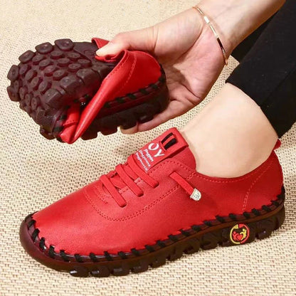 Tenisky Dámske topánky mokasíny čipka hore kožené ploché nové jarné ležérne pohodlné mama topánky Mujer Zapatos Chaussure Femme