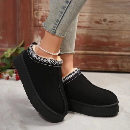 2025Dámske zimné nové semišové nepremokavé hrubé členkové topánky s protišmykovou podrážkou pre domáce teplo a pohodlie Slip-on dámske snehové topánky