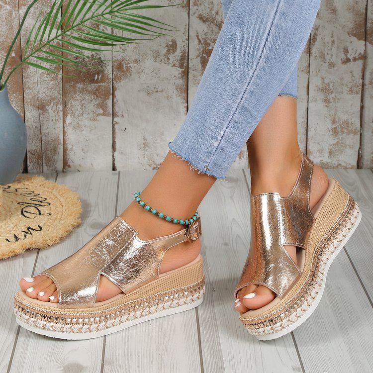 Dámske sandále espadrille na platforme