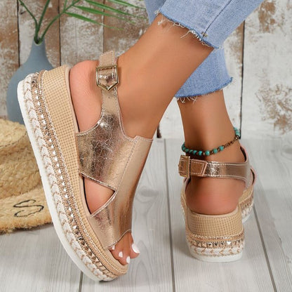 Dámske sandále espadrille na platforme
