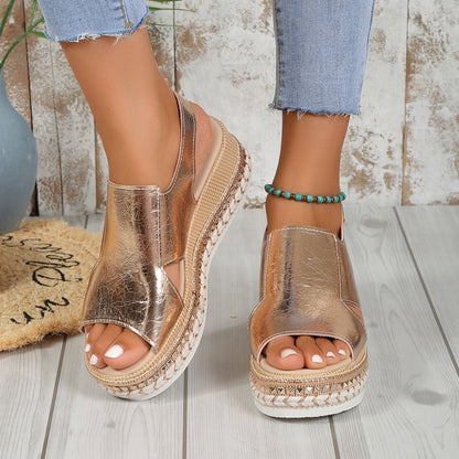 Dámske sandále espadrille na platforme