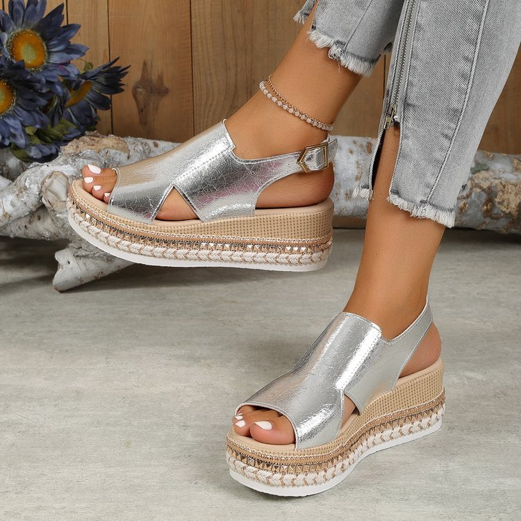 Dámske sandále espadrille na platforme