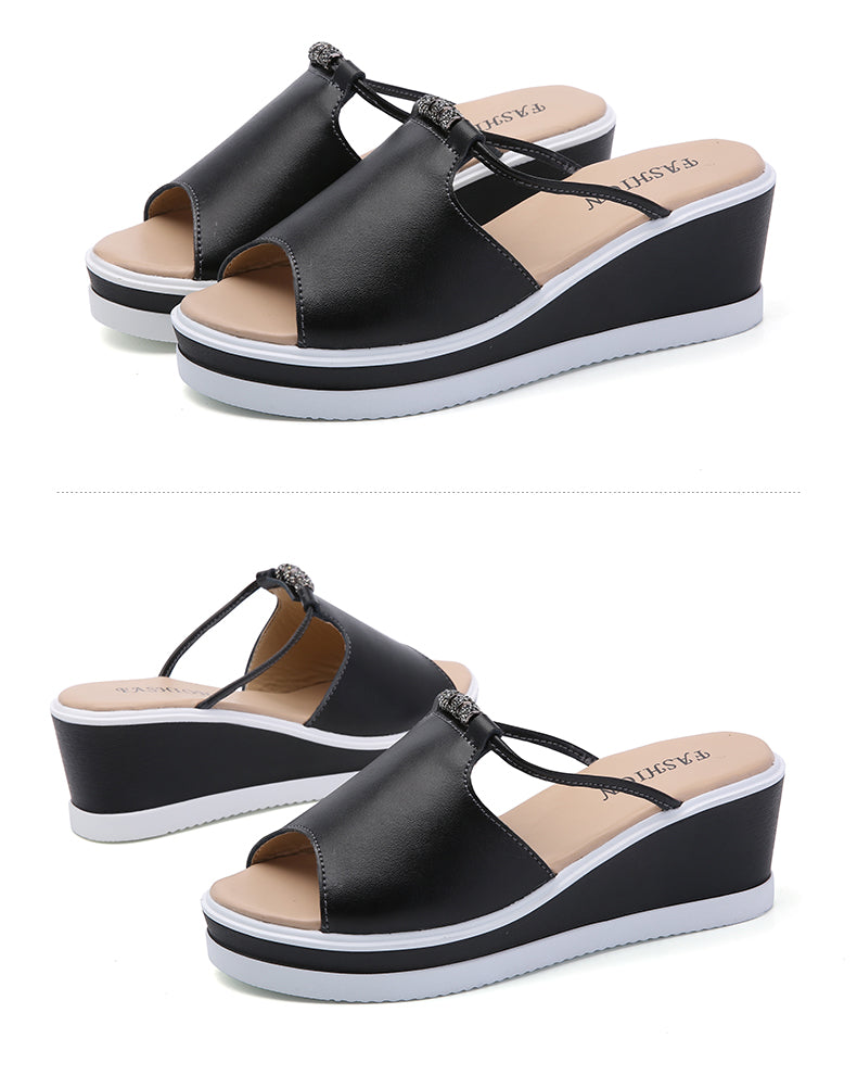 Originálne sandále Leren Wedges