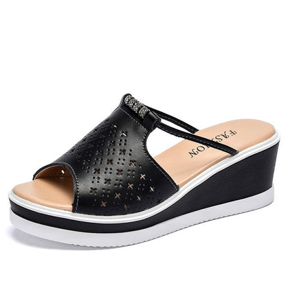 Originálne sandále Leren Wedges