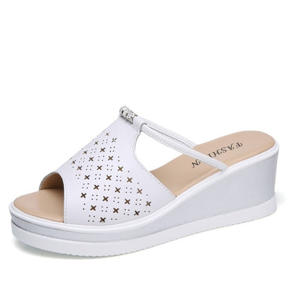 Originálne sandále Leren Wedges